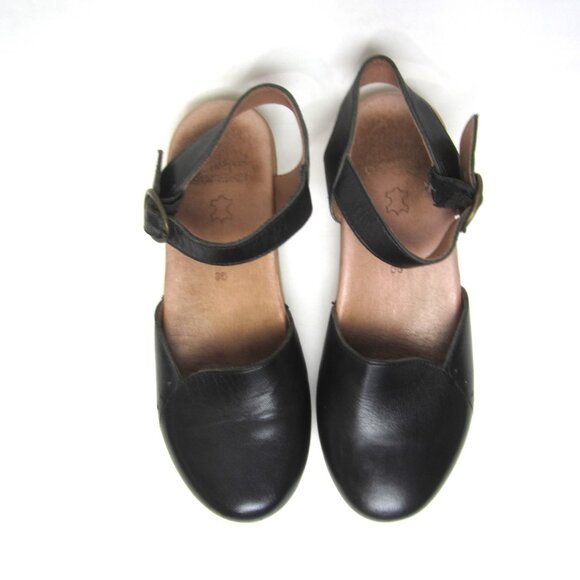 Dansko Maisie Closed Toe Sandal Heels Size 36 5.5 6 Black Leather Ankle Strap - Picture 6 of 10